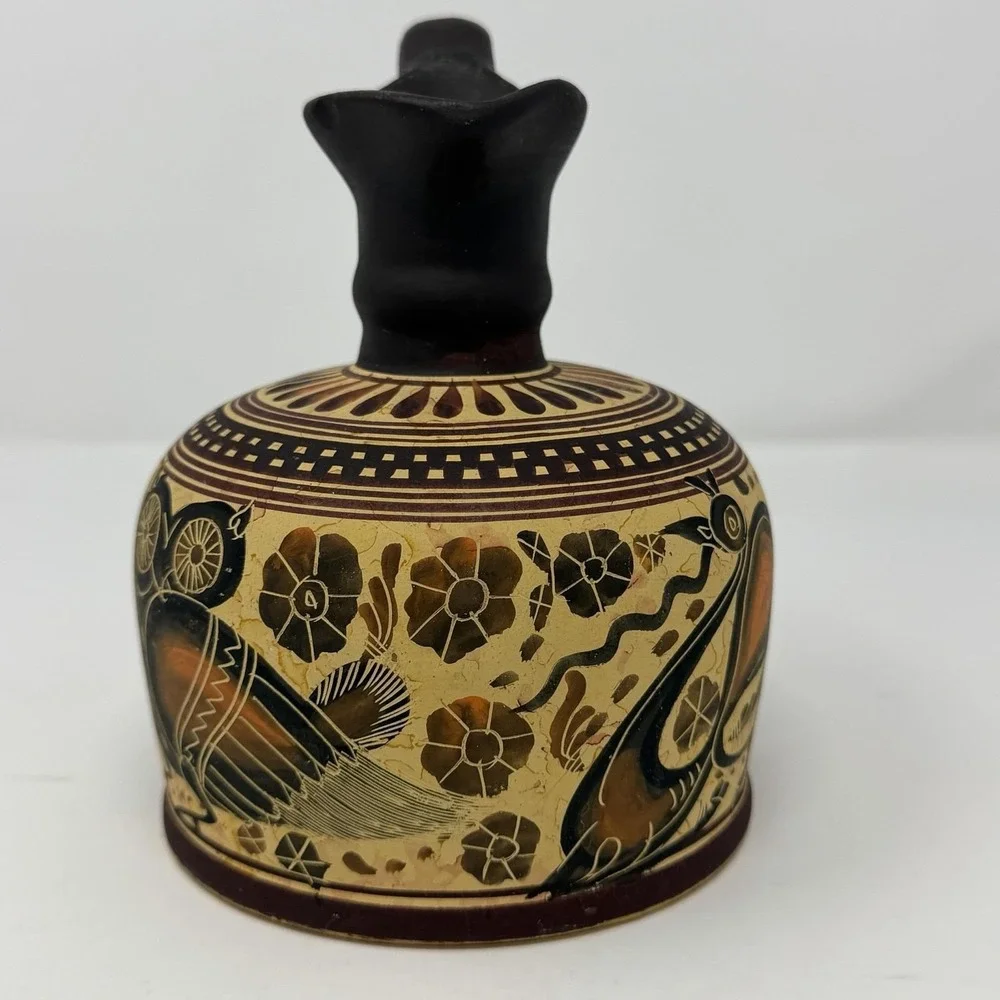 Vtg Greek Corinthian‎ Period 550 BC Oinochoe Jug Reproduction Owl Panther